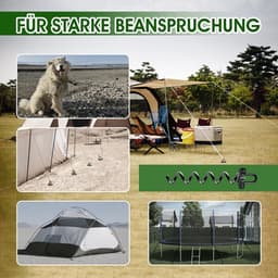 Metalen grondankers voor trampoline - Gebruik met boor - Voor campingtenten, schuren, schommels - Verpakking van 8 stuks — thumbnail 2