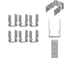 vidaXL - Grondankers - 6 - st - 9x6x15 - cm - gegalvaniseerd - staal - zilverkleurig