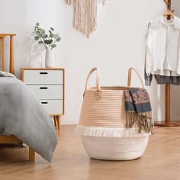 Boho Wasmand - Gevlochten Decoratieve Opbergmand voor Kinderkamer en Woonkamer — thumbnail 1