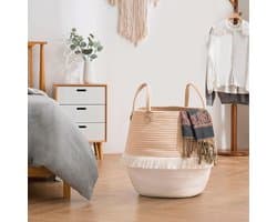 Boho Wasmand - Gevlochten Decoratieve Opbergmand voor Kinderkamer en Woonkamer