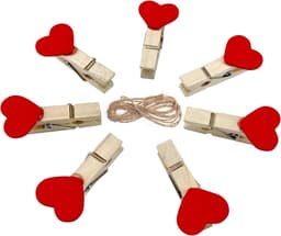 Mini Houten Klemmen met Jute Koord - Decoratieve Wasknijpers voor Bruiloften en Handwerken (10 Stuks) — thumbnail 1