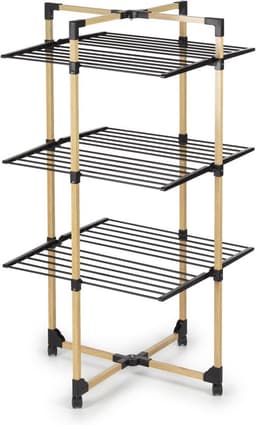 Opvouwbaar wasrek met meerdere niveaus - staand droogrek 69 x 136 x 69 cm - tot 20 kg wasgoed - ideaal voor kleine woningen wasrek — thumbnail 1