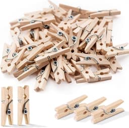 Mini Wasknijpers - 50 stuks - Knijpers Hout - Knijpertjes — thumbnail 1