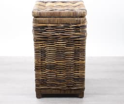 MigoStyling - Kleine Wasmandje - Vierkant - Rotan - Riet - Brown - 30x30xH55cm - Met deksel - Uitneembare waszak — thumbnail 2