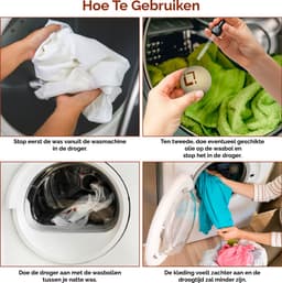 6x Drogerballen XL van Wol - Wasverzachter - voor Wasmachine en Wasdrogers - Dryer balls - Wasbol 100% wol — thumbnail 2