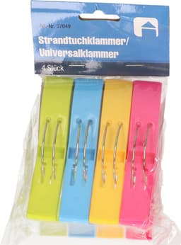 Trendoz Handdoeken knijpers XL - 4x - kleurenmix - kunststof - 12 cm - wasknijpers in groot formaat — thumbnail 3