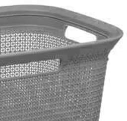 Wasmand van rotan gevlochten - 2x - grijs - kunststof - 45 liter - 59 x 41 x 27 cm — thumbnail 5