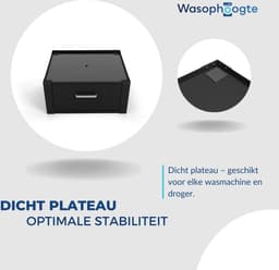 Wasophoogte® Wasmachine verhoger - Wasmachine opbouwmeubel - Wasmachine sokkel - 31cm hoog - Zwart - Universeel - enkel - Inclusief Lekbak — thumbnail 3