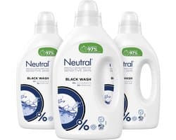 Neutral Parfumvrij Zwart Vloeibaar Wasmiddel - 3 x 20 wasbeurten - Voordeelverpakking