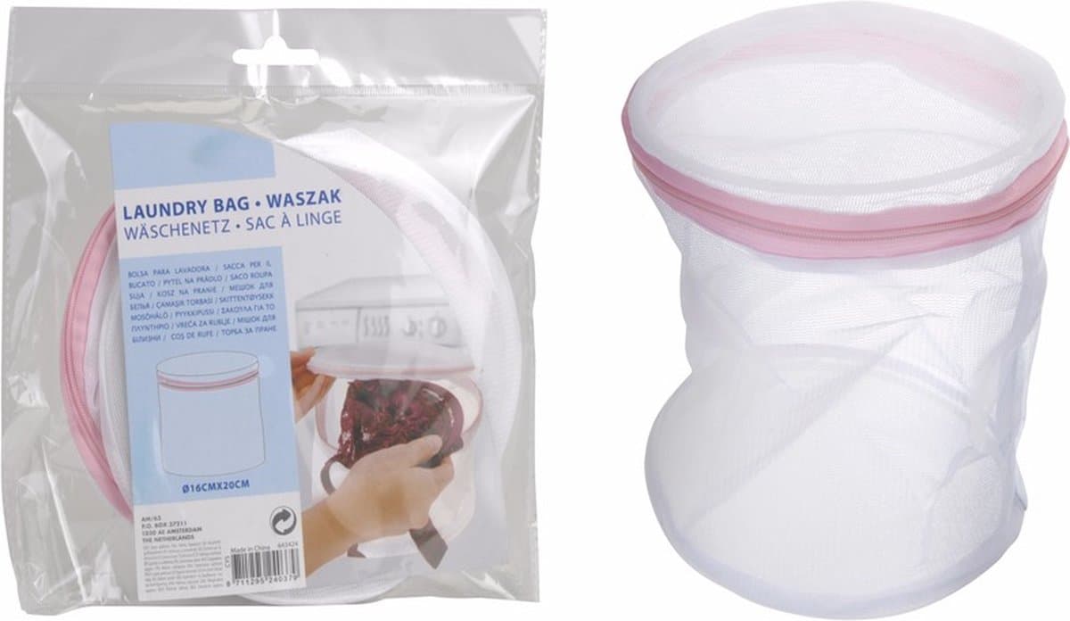 Delicaat wasgoed en lingerie/BH waszakje - wit - 16 x 20 cm - beschermen kwetsbaar textiel — afbeelding 1
