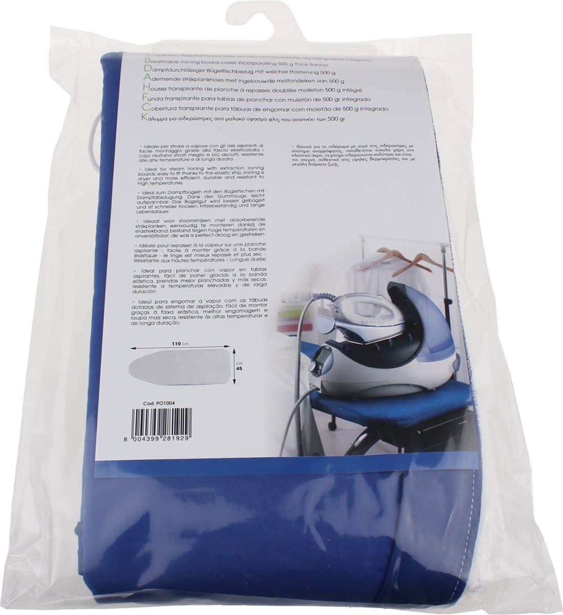 DeLonghi Hoes Strijkplankhoes 110x45cm Stoomstrijken PO1004 — afbeelding 1