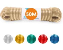LaundrySpecialist Waslijn - Waslijndraad - Wasdraad - Waslijndraad met stalen kern - 50 meter met stalen kern - Transparant