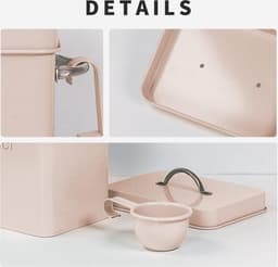 Waspoeder voor wasmiddel, box, wasmiddelbox met doseerlepel en schep, waspoederdoos, metalen opbergdoos, 4 liter, poeder opbergdoos (roze) — thumbnail 2