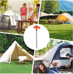 Grondankers - Tentharingen - Veilige Verankering - Schroefdraad Koolstofstaal - 20 cm - Oranje — thumbnail 4