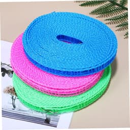 Draagbare Waslijn - Kledinglijn Outdoor - Kleding Drogen - Verstelbaar Nylon - 3 Rollen - Diverse Kleuren — thumbnail 4