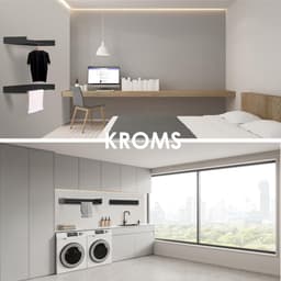 SnelShoppen - KROMS Wanddroogrek Zwart 100 cm - 6m Drooglengte - Incl. Boormal - Inklapbaar Wasrek voor Muur en Hangend Gebruik - Ideaal voor Thuis, C — thumbnail 4