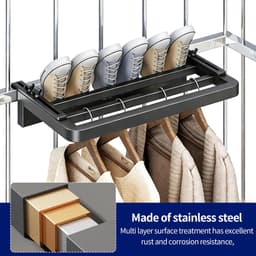 SnelShoppen - Radiator droogrek 40x25 cm, ruimtebesparend wasrek voor balkon, wandmontage, handdoekhouder, vensterbank, badkamer, wasstandaard — thumbnail 2