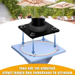 Universele grondanker voor parasol, stevige metalen basisplaat voor betonnen ondergrond, optimale stabiliteit en weerbestendigheid, geschikt voor zware wind en belastingen boven 1 kg — thumbnail 5