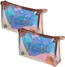 Draagbare Reiswaszak en Transparante Make-up Tas met Rits voor Pennen, Koptelefoon en Kleine Make-up Accessoires - Set van 2 — thumbnail 1