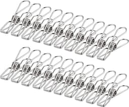 Wasknijpers Roestvrij Staal - Kledingklemmen Hangers - Kleding Drogen - Glad Oppervlak Geen Vlekken - 20 Stuks - Zilver — thumbnail 1