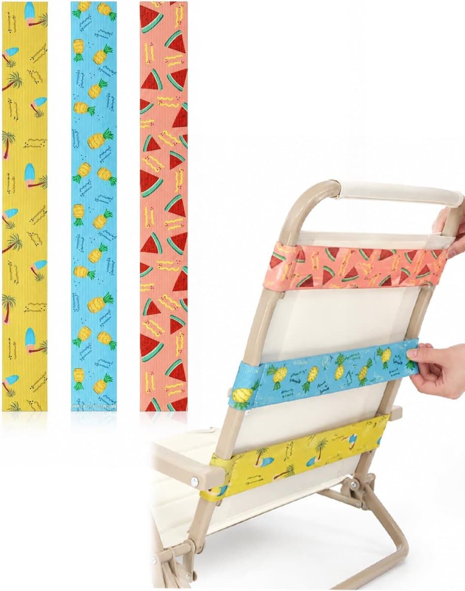 3 stuks 5 x 30 cm, winddichte handdoek van dik rubber, stevig blok tegen de zeebries, pompoen, ananas, kokosnoot — afbeelding 1
