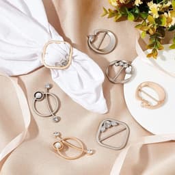 T-shirt-clips - Kledingklemmen - Elegante parels - Gemengde kleuren - Decoratieve clips - Voor sjaals en kleding - 8 stuks — thumbnail 5
