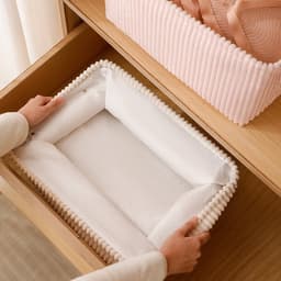 REDOM Opbergmand 41 x 31 x 20 cm – Zachte Velvet Wasmand – Ruime Opberger met Verstevigd Handvat – Voor Slaapkamer, Woonkamer en Badkamer – Khaki — thumbnail 2