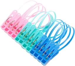 12 stuks- Wasknijpers-wasknijpers kunststof -wasknijpers groot-wasknijpers plastic -Badlaken Knijpers -Strandlaken Knijpers-Handdoek Knijpers-Voor dagelijks wasgoed, strandhanddoek, badhanddoek--Winddicht- Anti Slip-drie kleuren — thumbnail 1