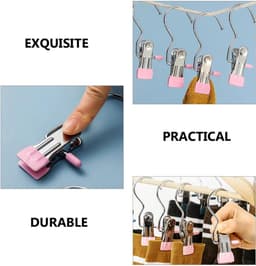 10 stuks- wasknijpers-wasknijpers metaal -wasknijpers groot-wasknijpers roze -Droogrek Knijpers -Knijpers-Binnen en Buiten-Strandlaken Knijpers - Badlaken Clips -Voor Handdoeken, Hoed, Jurken, Badhanddoek-Winddicht-Anti Slip — thumbnail 2