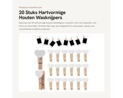 Houten Wasknijpers Groot - 20 Stuks - Stevig - Mini Clips - Decoratie - Licht en Duurzaam - Afmetingen 3,80 x 2,00 x 1,80 cm
