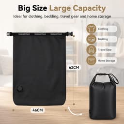 SnelShoppen - Herbruikbare Vuilwaszak 28L met Kliksluiting - Waterdichte Compressiezak van 70D Nylon - Opvouwbare Waszak voor Reizen, Zwemmen, Fitness — thumbnail 5