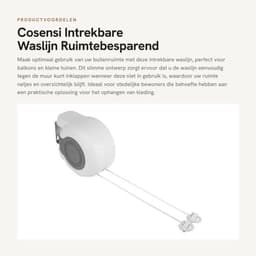 Dailygoods- Waslijn Uittrekbaar Duurzaam - Wanddroogrek - Waslijn Buiten - Waslijn Camping - Waterdicht - Compact Ontwerp - Kledinglijn — thumbnail 2