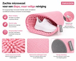 Schoenwaszak - Waszak voor schoenen - Herbruikbaar - Wasmachine&Droger - voor Sneakers en Tennisschoenen- Pink/Grijs — thumbnail 2
