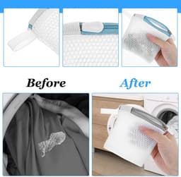 Dailygoods - Tyqour 6 stuks 10,9 x 10,9 cm mini-waszakken van netstof voor gevoelige was met ritssluiting voor thuis en op reis — thumbnail 2