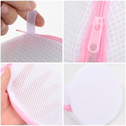 Dailygoods- Waszak met rits - Waszak voor ondergoed - Waszak voor sokken - Waszakken groot - Set van 3 - Roze katoen — thumbnail 5
