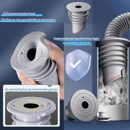 longziming -Afvoerafdichting voor Wasmachine - Siliconen Afvoer Stopper tegen Geur - Afvoerbuis Afdichtdop - Herbruikbare Geurstopper voor Keuken en Badkamer - Grijs - 2 Stuks — thumbnail 4