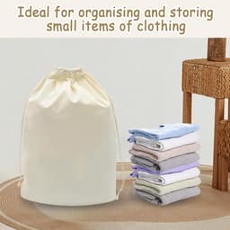 Dailygoods- Canvastassen Set van 2 - Herbruikbare Opbergtas - Trekkoordsluiting - Lichtgewicht en Draagbaar - Wasbaar en Ademend Katoen - Ideaal voor Dagelijks Gebruik — thumbnail 4