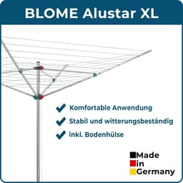 Droogmolen XL - Wasrek Buiten - Was Drogen - 3 Draagarmen - 40 Meter Lijn - Zilver — thumbnail 4