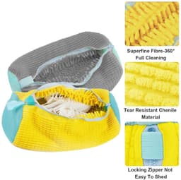 Dailygoods - waszakken voor schoenen, 2 stuks, waszakken voor schoenen, waszak met ritssluiting, herbruikbare waszak, efficiënte reiniging, grijs — thumbnail 4