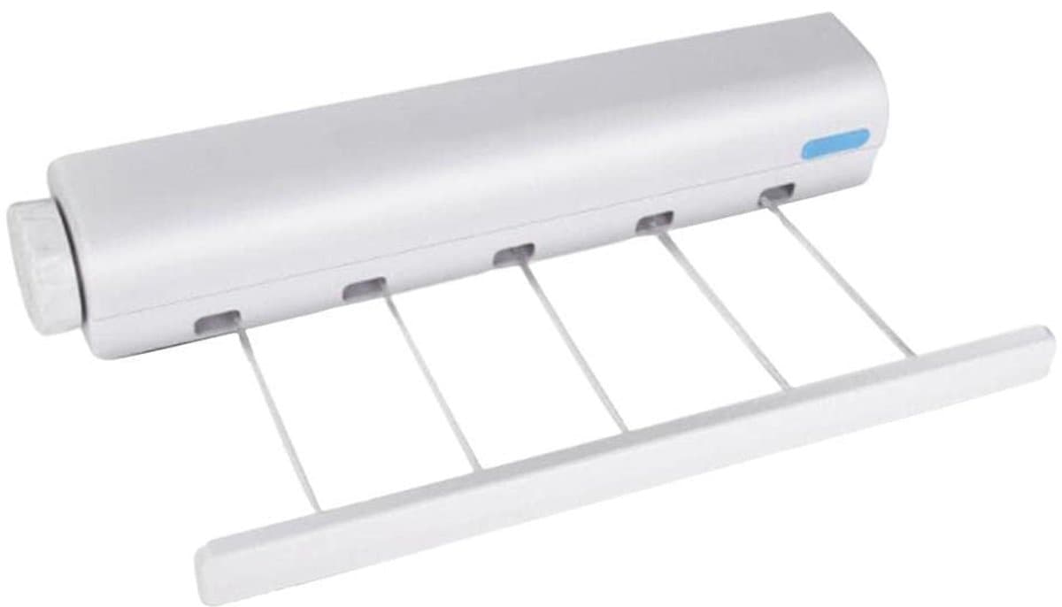 carmdering - Intrekbare Waslijn - Droogrek - Binnenwaslijn - Verstelbaar, ruimtebesparend, 5 lijnen, 36,4x6,3x6 cm - Voor delicate kleding - Geschikt voor badkamer & balkon — afbeelding 1