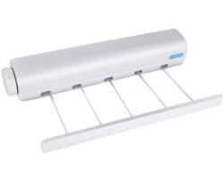 carmdering - Intrekbare Waslijn - Droogrek - Binnenwaslijn - Verstelbaar, ruimtebesparend, 5 lijnen, 36,4x6,3x6 cm - Voor delicate kleding - Geschikt voor badkamer & balkon