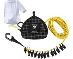 Camping Waslijn - Reis Waslijn - Kleding Drogen - Winddicht Ontwerp - 30-60 m - Zwart