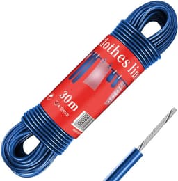 Buitenwaslijn 30m - 4mm zware PVC-gecoate waslijn - Robuust en sterk - Perfect voor tuin en camping - ShopVlot — thumbnail 1