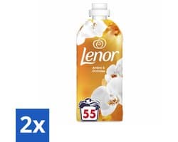 2 x Lenor - Wasverzachter - Amber & Orchidee - Fris & Zacht - 55 Wasbeurten - Wasverzachter - Lenor - Amber & Orchidee - Geur - Frisheid