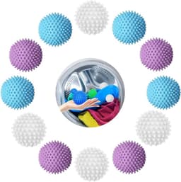 12 stuks drogerballen, wasbal voor wasmachine, herbruikbare wasbal, drogerballen voor wasmachine, drogerballen, pluizige was, drogerbal — thumbnail 1
