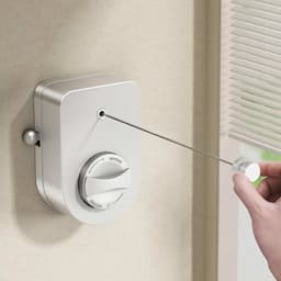 Wanddroger Intrekbare Waslijn Voor Binnen En Buiten, Uitschuifbaar Zware Roestvrijstalen Lijn, Wandmontage Niet-doorhangend, Waslijn Voor Badkamer, Balkon Waslijn met ophangstang -4.2m (Wit) — thumbnail 1