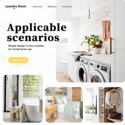Wasmand met Deksel 46L Wasverzamelaar met Lange Handgreep Opvouwbare Dunne Wasmachine Multifunctioneel Opbergmand, Afneembare Deksel, Voor Wasruimte, Slaapkamer, Badkamer (Grijs) — thumbnail 3