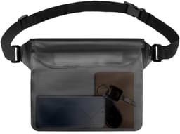 Tas, 1 stuk, zwart, lichte heuptas met verstelbare riem, houdt je mobiele telefoon droog en veilig op het strand of tijdens het zwemmen — thumbnail 1