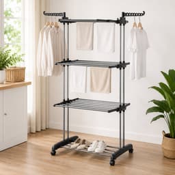 Seth Select Droogrek 4-Laags met Wielen – Opvouwbaar Wasrek voor Binnen en Buiten – Groot Wasdroogrek voor Kleding en Wasgoed — thumbnail 4
