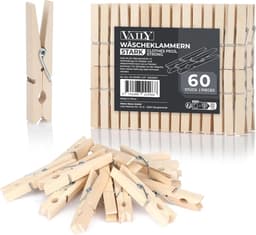 SnelShoppen - Houten Wasknijpers - Grote Kledingknijpers voor Waslijn, Kledingrek, Knutselen en Decoratie - Verpakking van 120 Stuks — thumbnail 4